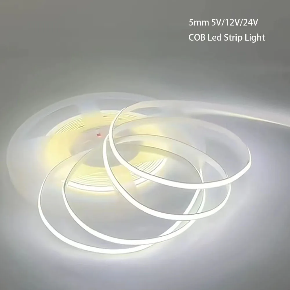 5V 12V 24V 5mm COB Led Strip Flexible Light Bar Warm White for Decor Lighting 3000K 4000K 5700K
5V 12V 24V 5mm COB Led Strip Flexible Light Bar Warm White for Decor Lighting 3000K 4000K 5700K