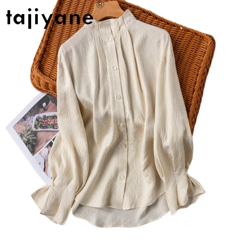 TAJIYANE 100% Natural Mulberry Silk Shirt for Woman Elegant Pleated Collar Blouse Beige Casual Spring Tops 2026 Women Clothes 셔츠
TAJIYANE 100% Natural Mulberry Silk Shirt for Woman Elegant Pleated Collar Blouse Beige Casual Spring Tops 2026 Women Clothes 셔츠