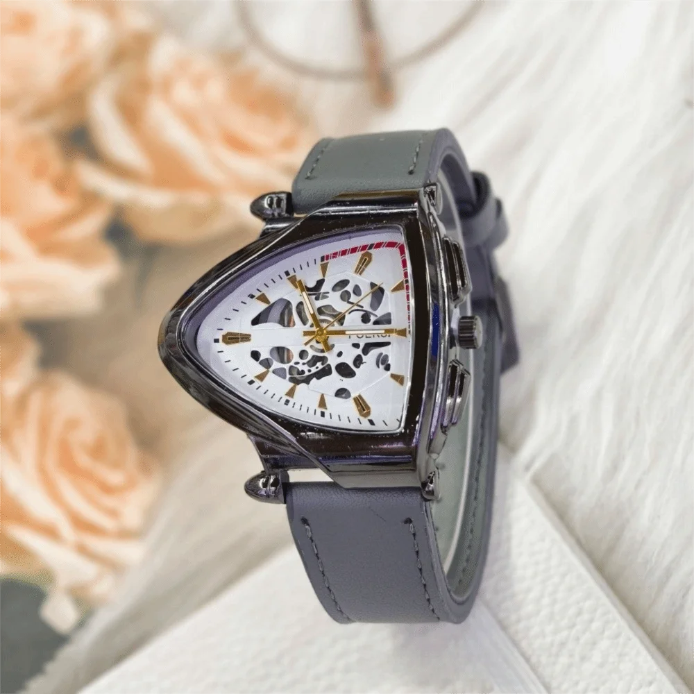 New Leather Strap Triangular Hollow Watch Simple Casual Mechanical Watch Quartz Wrist Watch Men
New Leather Strap Triangular Hollow Watch Simple Casual Mechanical Watch Quartz Wrist Watch Men