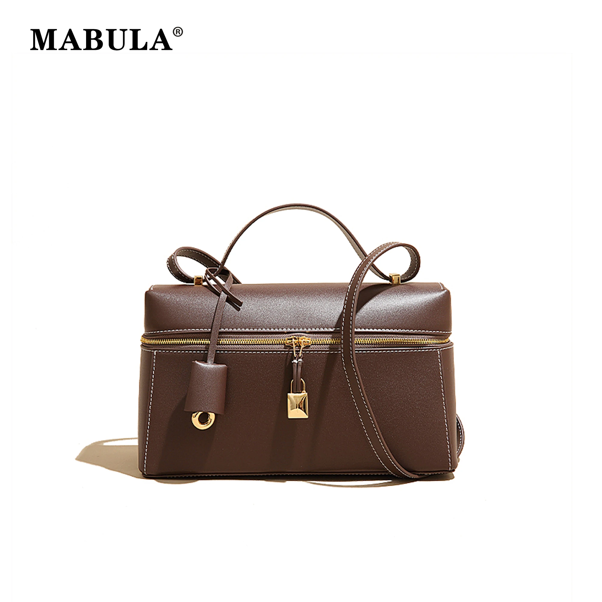 MABULA High Quality Women Lunch Box Bags Vintage Cow Leather Box Casual Capacity Handbag Trend Single Shoulder Crossbody Bag
MABULA High Quality Women Lunch Box Bags Vintage Cow Leather Box Casual Capacity Handbag Trend Single Shoulder Crossbody Bag