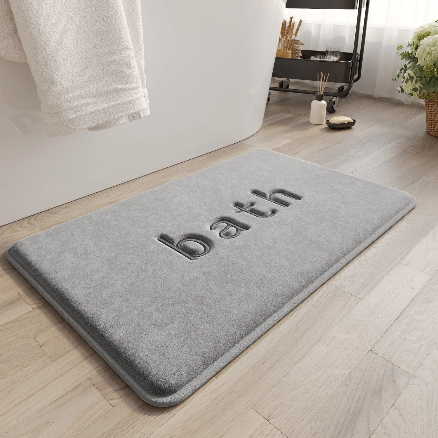 Absorbent Thick Bathroom Mat Slip Resistant Toilet Carpet Quick Dry Modern Simple Style Polyester Fiber Floor Rug for Home
Absorbent Thick Bathroom Mat Slip Resistant Toilet Carpet Quick Dry Modern Simple Style Polyester Fiber Floor Rug for Home