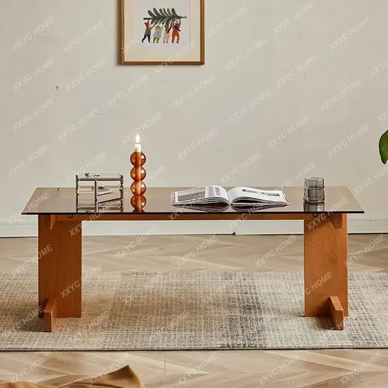 minimalist coffee table wabi-sabi wind small apartment design rectangular brown tempered glass ash wood
minimalist coffee table wabi-sabi wind small apartment design rectangular brown tempered glass ash wood