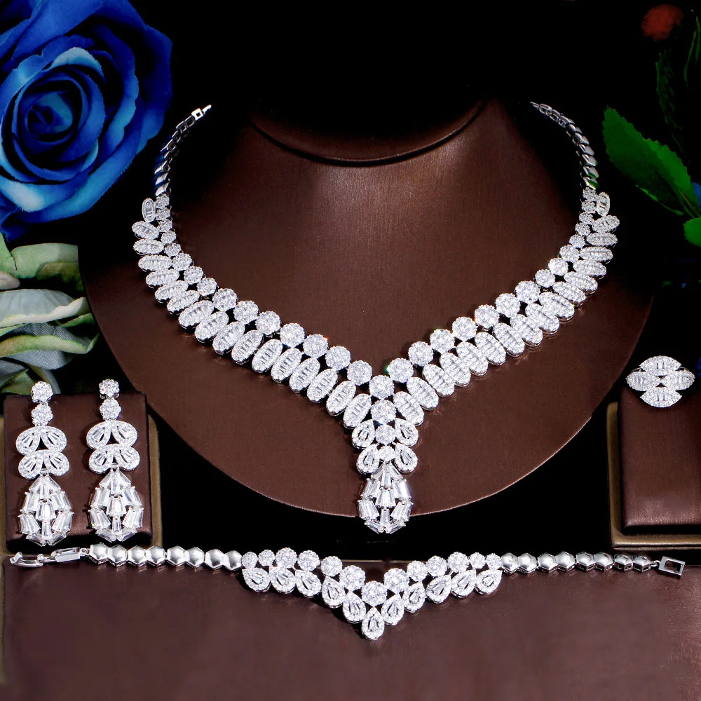 ThreeGraces Famous Brand 4pcs Shining Full Micro CZ Zircon Luxury Dubai African Wedding Bridal Jewelry Set for Women TZ819
ThreeGraces Famous Brand 4pcs Shining Full Micro CZ Zircon Luxury Dubai African Wedding Bridal Jewelry Set for Women TZ819
