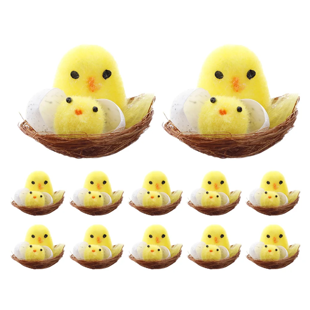 12 Pcs Easter Chick Mini Chicken Hen Party Decorations Model Chemical Fiber and Plastic Chicks
12 Pcs Easter Chick Mini Chicken Hen Party Decorations Model Chemical Fiber and Plastic Chicks