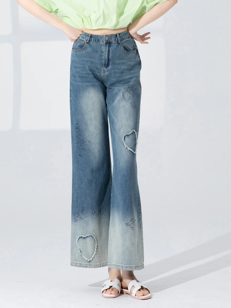 High Waist Loose Wide Leg Blue Washed Denim Jeans Women's Summer New Arrival Straight Leg Jeans Dailanzhi Spring Summer
High Waist Loose Wide Leg Blue Washed Denim Jeans Women's Summer New Arrival Straight Leg Jeans Dailanzhi Spring Summer