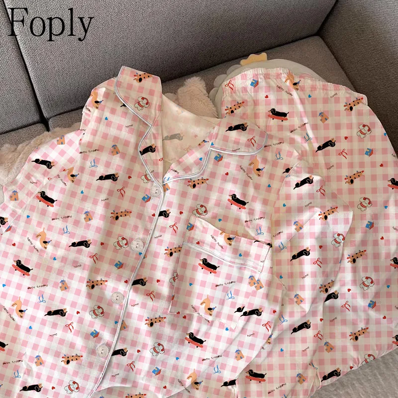Cartoon Dog Woman Pajama Set Spring Summer 2 Piece Clouds Cotton Pyjama Sleepwear Long Sleeve Pants Pijama Mujer Pjs Loungewear
Cartoon Dog Woman Pajama Set Spring Summer 2 Piece Clouds Cotton Pyjama Sleepwear Long Sleeve Pants Pijama Mujer Pjs Loungewear