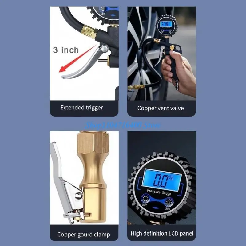 y1gd Tire Pressure Gauge and Inflator with Rubber Hose Coupler 250PSI Air Chuck
y1gd Tire Pressure Gauge and Inflator with Rubber Hose Coupler 250PSI Air Chuck