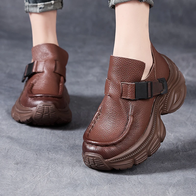 GKTINOO 2025 Spring New Thick Soled Retro Loafers Genuine Leather Sneakers Pumps Fashion Versatile Women's Platform Shoes
GKTINOO 2025 Spring New Thick Soled Retro Loafers Genuine Leather Sneakers Pumps Fashion Versatile Women's Platform Shoes