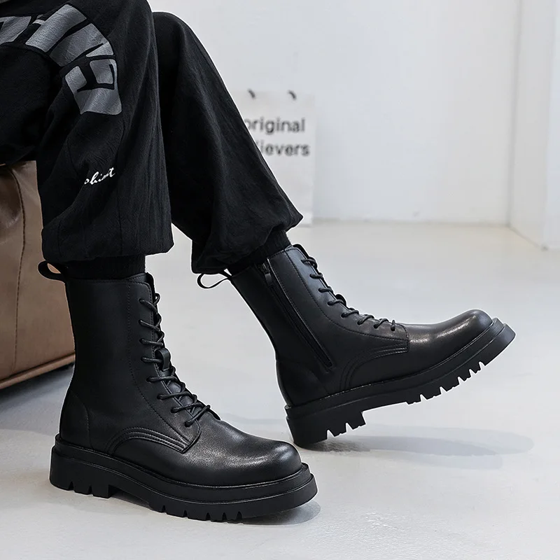 British style men boots black tide platform shoes luxury fashion high top motorcycle boot handsome spring autumn long botas mans
British style men boots black tide platform shoes luxury fashion high top motorcycle boot handsome spring autumn long botas mans