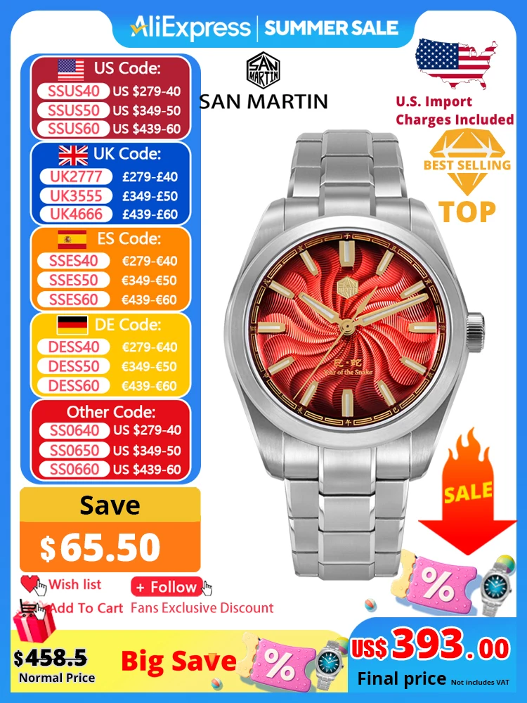 San Martin 2025 гиilloche Dial Snake Year Limited 39 мм Miyota 90S5 прозрачная задняя крышка мужские автоматические механические часы светящиеся SN0144
San Martin 2025 гиilloche Dial Snake Year Limited 39 мм Miyota 90S5 прозрачная задняя крышка мужские автоматические механические часы светящиеся SN0144