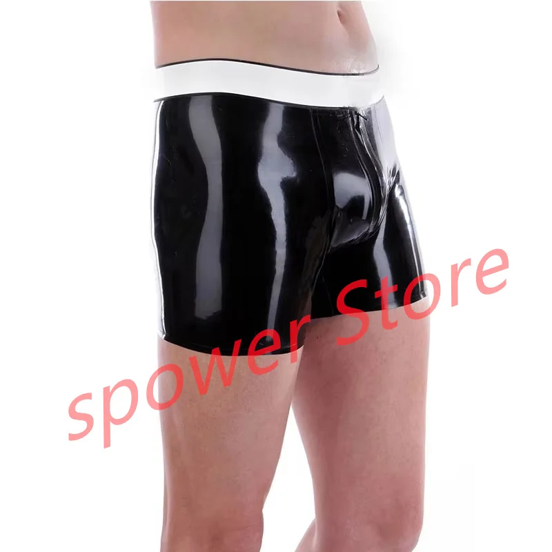 Латексные трусики, черные с белыми сексуальными фетиш-резиновыми шортами с молнией спереди, нижнее белье, косплей-костюм ручной работы для мужчин
Латексные трусики, черные с белыми сексуальными фетиш-резиновыми шортами с молнией спереди, нижнее белье, косплей-костюм ручной работы для мужчин