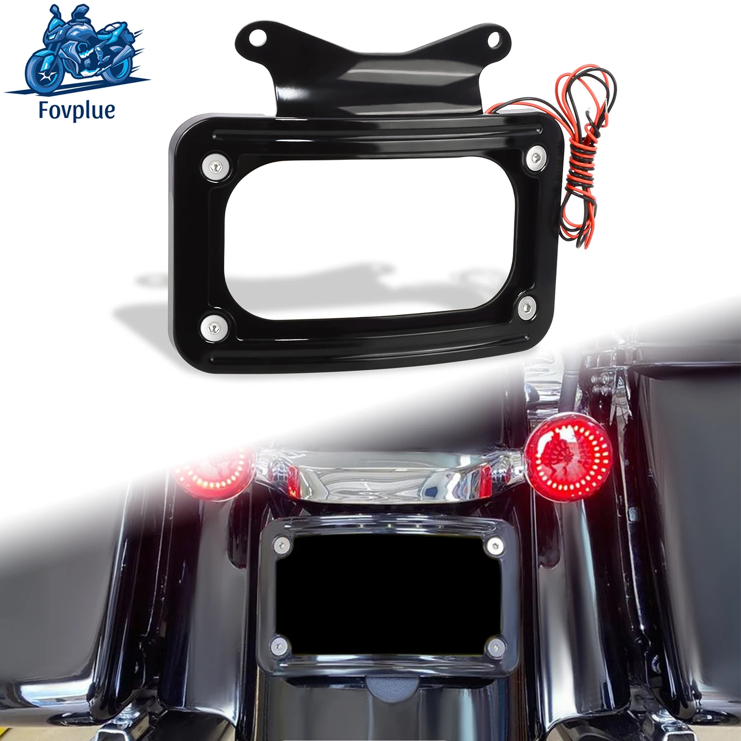 Motorcycle Curved License Number Plate Frame Mount Bracket LED Light For Harley Touring Street Glide Road King FLHR FLHX 2010-23
Motorcycle Curved License Number Plate Frame Mount Bracket LED Light For Harley Touring Street Glide Road King FLHR FLHX 2010-23