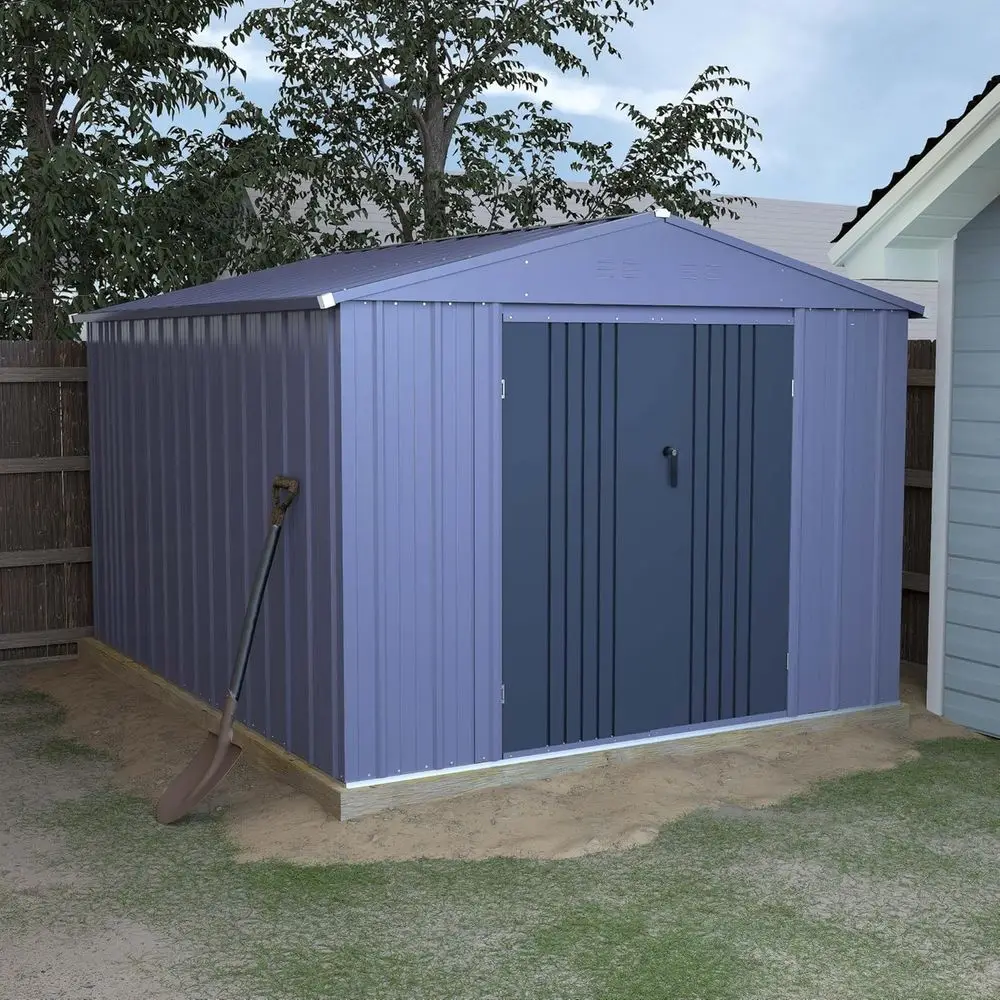 10ft x 8ft Outdoor Metal Storage Shed with Lockable Door & Vents, Grey, for Garden and Patio Tools
10ft x 8ft Outdoor Metal Storage Shed with Lockable Door & Vents, Grey, for Garden and Patio Tools
