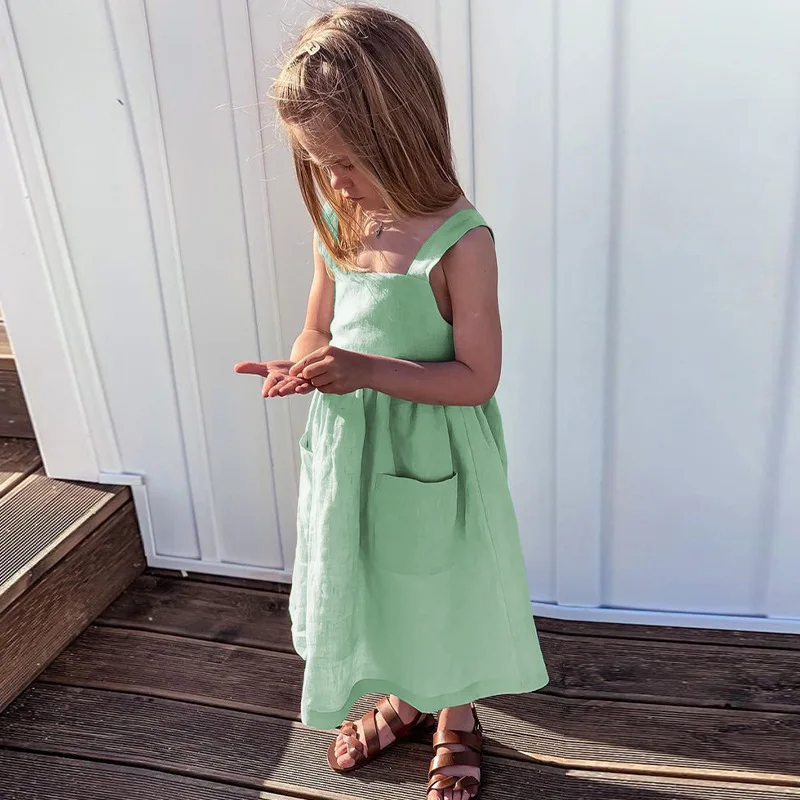 Girls Summer Linen Breathable European and American Style Sweet and Cute Camisole Dress
Girls Summer Linen Breathable European and American Style Sweet and Cute Camisole Dress