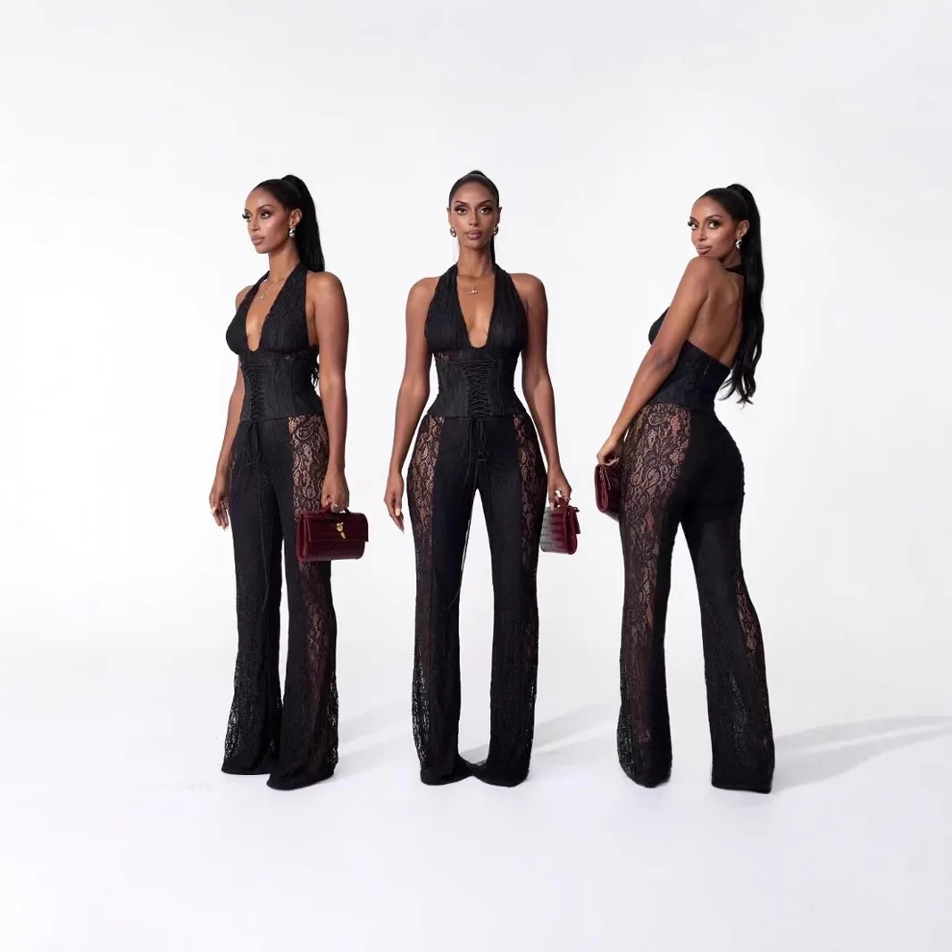 Classic Faion Women's Jumpsuit SDM28 Bla V-ne Lace Bell Bot Hanging Ne Design Long Pants Spring 2025 Collection
Classic Faion Women's Jumpsuit SDM28 Bla V-ne Lace Bell Bot Hanging Ne Design Long Pants Spring 2025 Collection