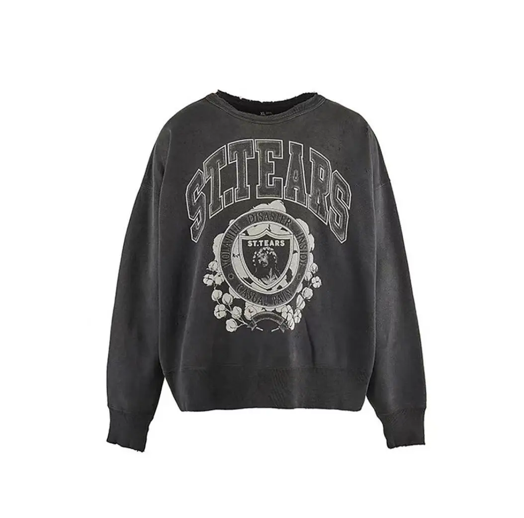 Saint Michael Letter Print washing and aging round-neck sweatshirt
Saint Michael Letter Print washing and aging round-neck sweatshirt