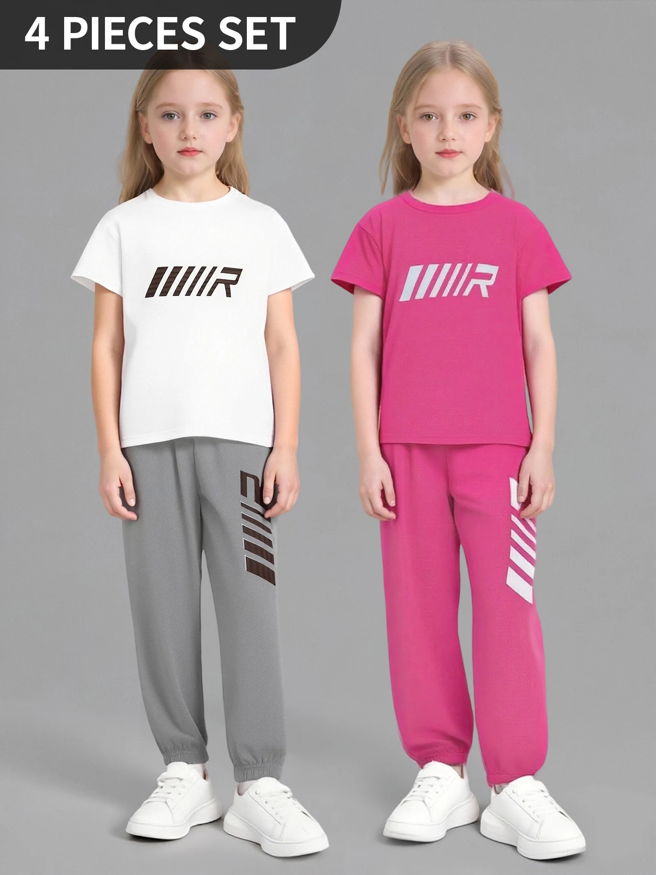 2/4 pieces of children's summer clothing casual letter short sleeved pants set girls' sports versatile T-shirt loose harem pants
2/4 pieces of children's summer clothing casual letter short sleeved pants set girls' sports versatile T-shirt loose harem pants
