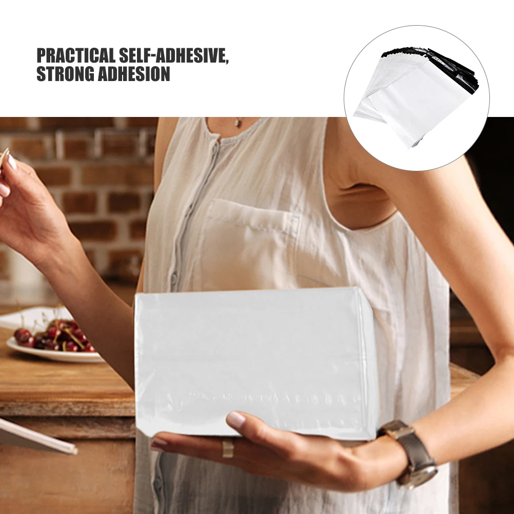 100pcs Hot Melt Adhesive Shipping Bags 14x26 White New Material Leak Proof Packaging for Clothing Mailer Envelopes Package 
100pcs Hot Melt Adhesive Shipping Bags 14x26 White New Material Leak Proof Packaging for Clothing Mailer Envelopes Package