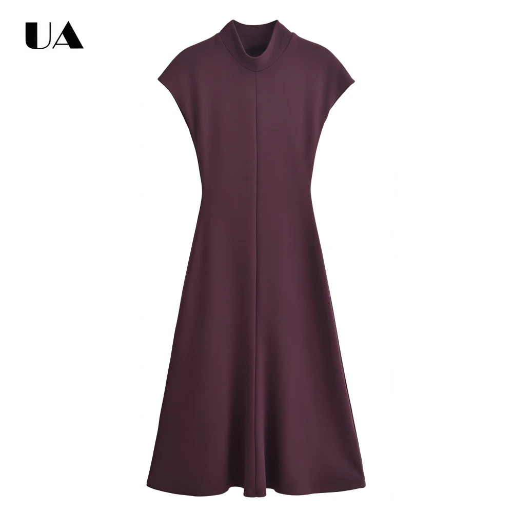 Woman's Fashionable A-line Long Dress with Half High Neck, Vintage Raglan Sleeve Waist-cinching Midi Dress, Elegant Draped Dress
Woman's Fashionable A-line Long Dress with Half High Neck, Vintage Raglan Sleeve Waist-cinching Midi Dress, Elegant Draped Dress