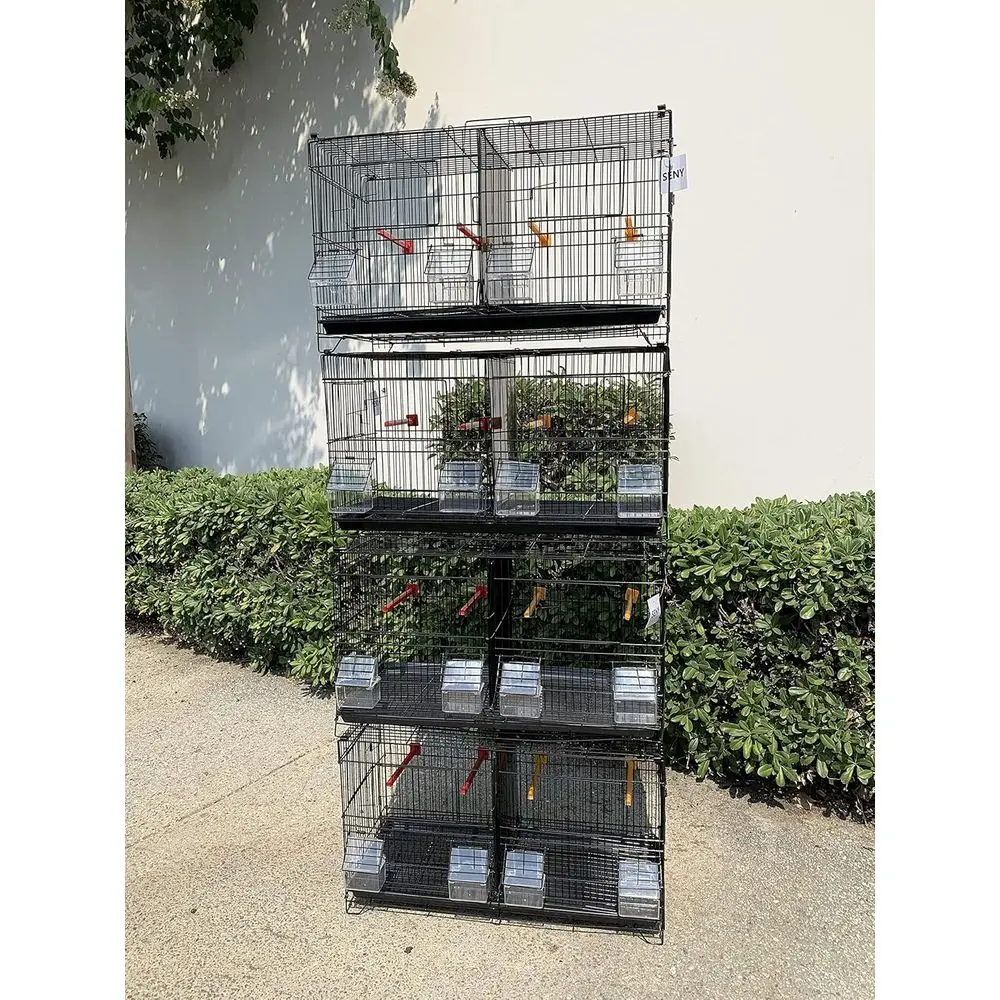 Set of 4 Compact Stackable Bird Cages for Small Birds - Black
Set of 4 Compact Stackable Bird Cages for Small Birds - Black
