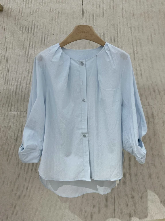 Элегантная женская рубашка с круглым вырезом и длинными рукавами, весна 2026, свободный крой, эффект стройности, рукава-фонарики, из нейлоновой ткани, с драпировкой
Элегантная женская рубашка с круглым вырезом и длинными рукавами, весна 2026, свободный крой, эффект стройности, рукава-фонарики, из нейлоновой ткани, с драпировкой