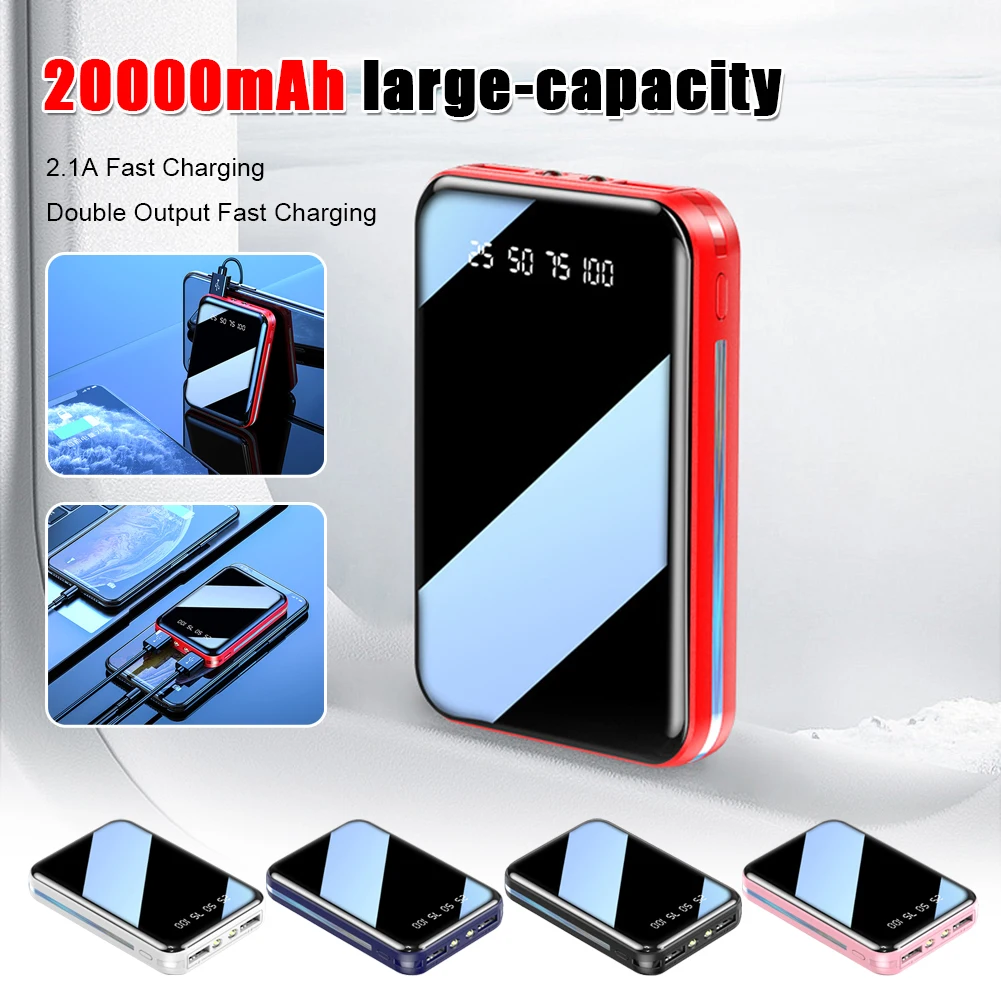 1Pc 20000mAh Mini Power Bank Mirror Screen LED Digital Display External Battery Pack Camping Portable Powerbank Dual USB
1Pc 20000mAh Mini Power Bank Mirror Screen LED Digital Display External Battery Pack Camping Portable Powerbank Dual USB