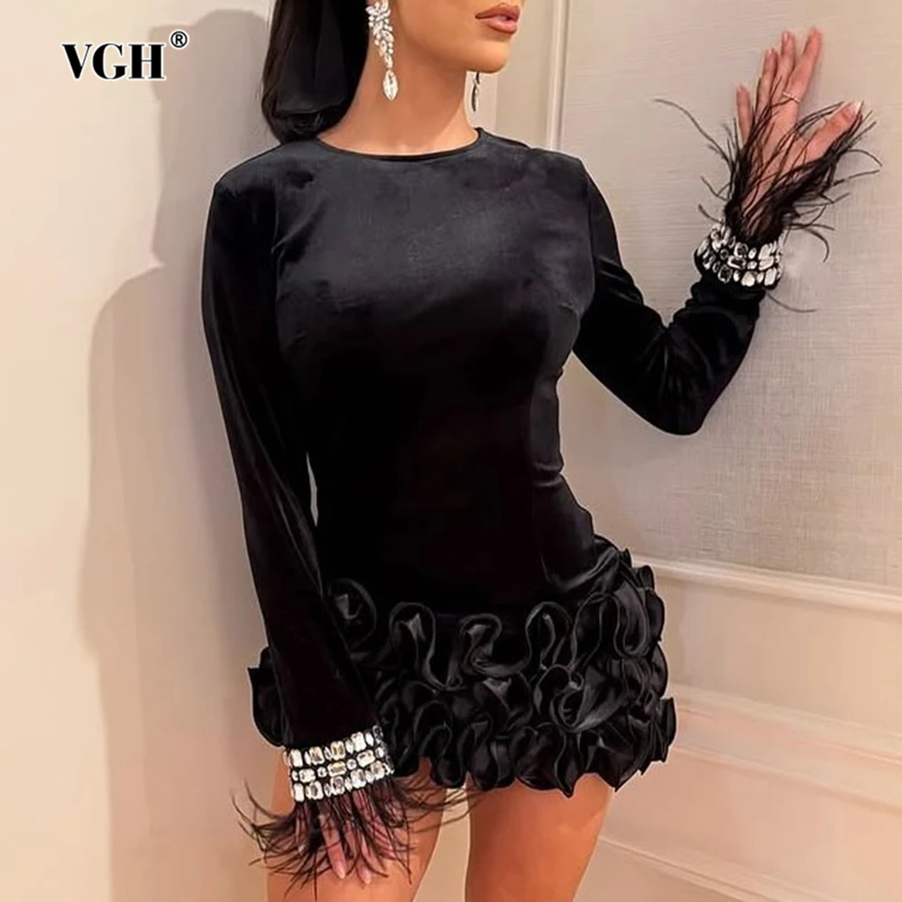 VGH сексуальные лоскутные бриллианты 3d цветочные мини-платья для женщин с круглым вырезом и длинными рукавами, бальное платье для ночного клуба с перьями, женское новое
VGH сексуальные лоскутные бриллианты 3d цветочные мини-платья для женщин с круглым вырезом и длинными рукавами, бальное платье для ночного клуба с перьями, женское новое
