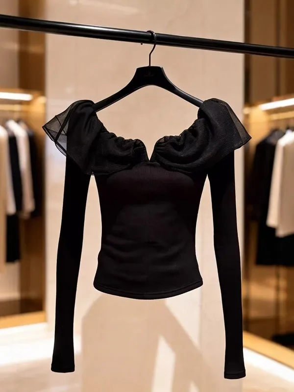 Женская блузка Ele Bla с кружевной отделкой в стиле Хепберн, премиум-класса, модный топ, элегантный, стильный, подходит для зимы
Женская блузка Ele Bla с кружевной отделкой в стиле Хепберн, премиум-класса, модный топ, элегантный, стильный, подходит для зимы