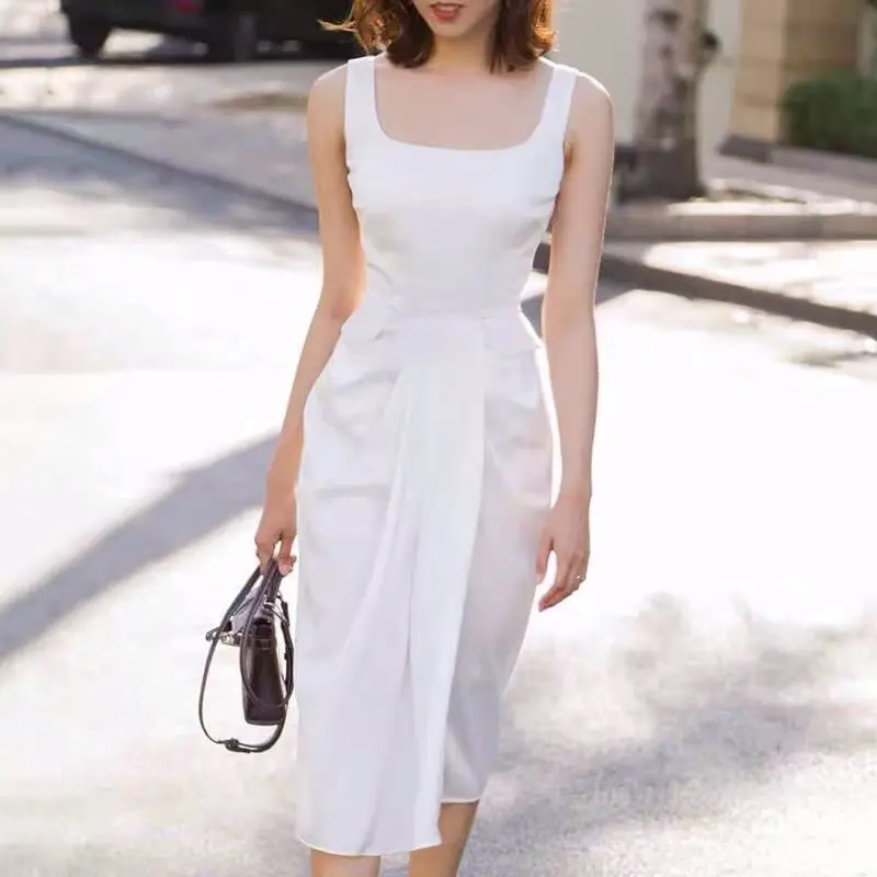 Ele White Dr Versatile Evening Wear Faionable High Waist Slim Fit Polyester Fiber Mid-Length Color Gown for Women
Ele White Dr Versatile Evening Wear Faionable High Waist Slim Fit Polyester Fiber Mid-Length Color Gown for Women