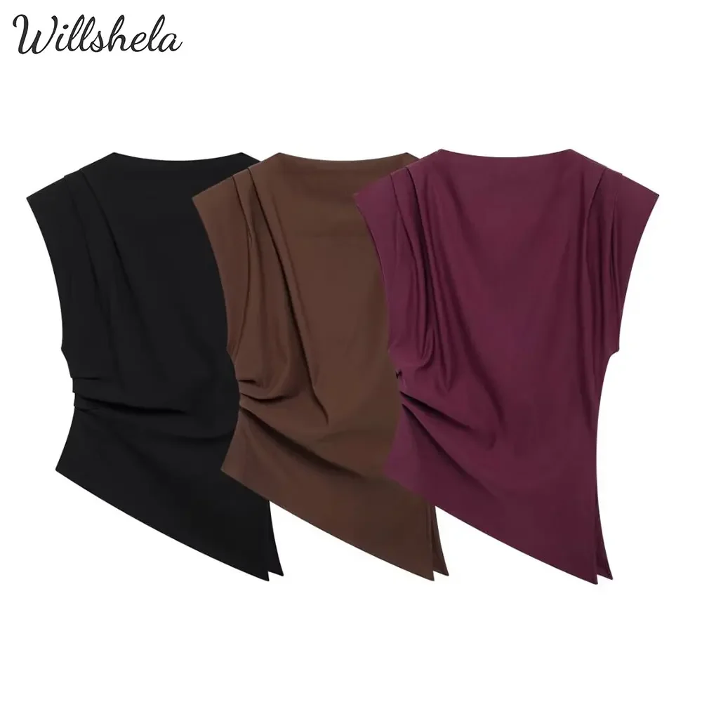 Willshela Willshela Women Fashion Solid Pleated Tank Tops Sleeveless Back Zipper O-Neck Female Chic Lady Tops
Willshela Willshela Women Fashion Solid Pleated Tank Tops Sleeveless Back Zipper O-Neck Female Chic Lady Tops