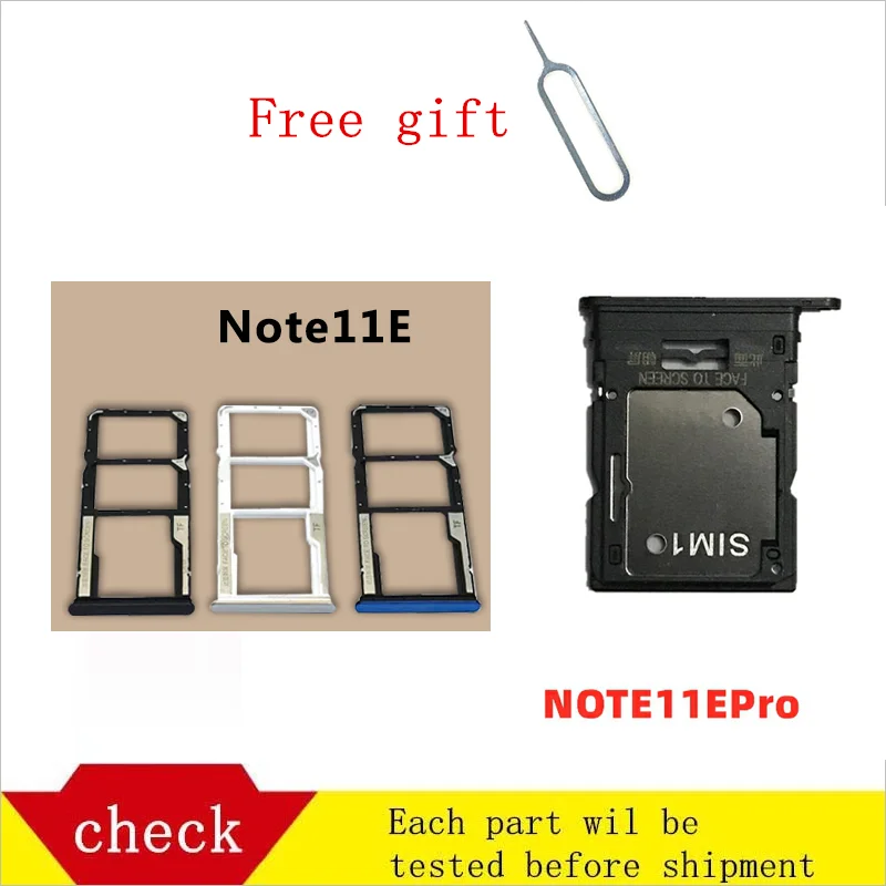 Sim Card Tray Holder, Slot Adapter and Micro SD Card Tray Holder, Free Eject Pin Key, for Redmi Note 11E Pro
Sim Card Tray Holder, Slot Adapter and Micro SD Card Tray Holder, Free Eject Pin Key, for Redmi Note 11E Pro