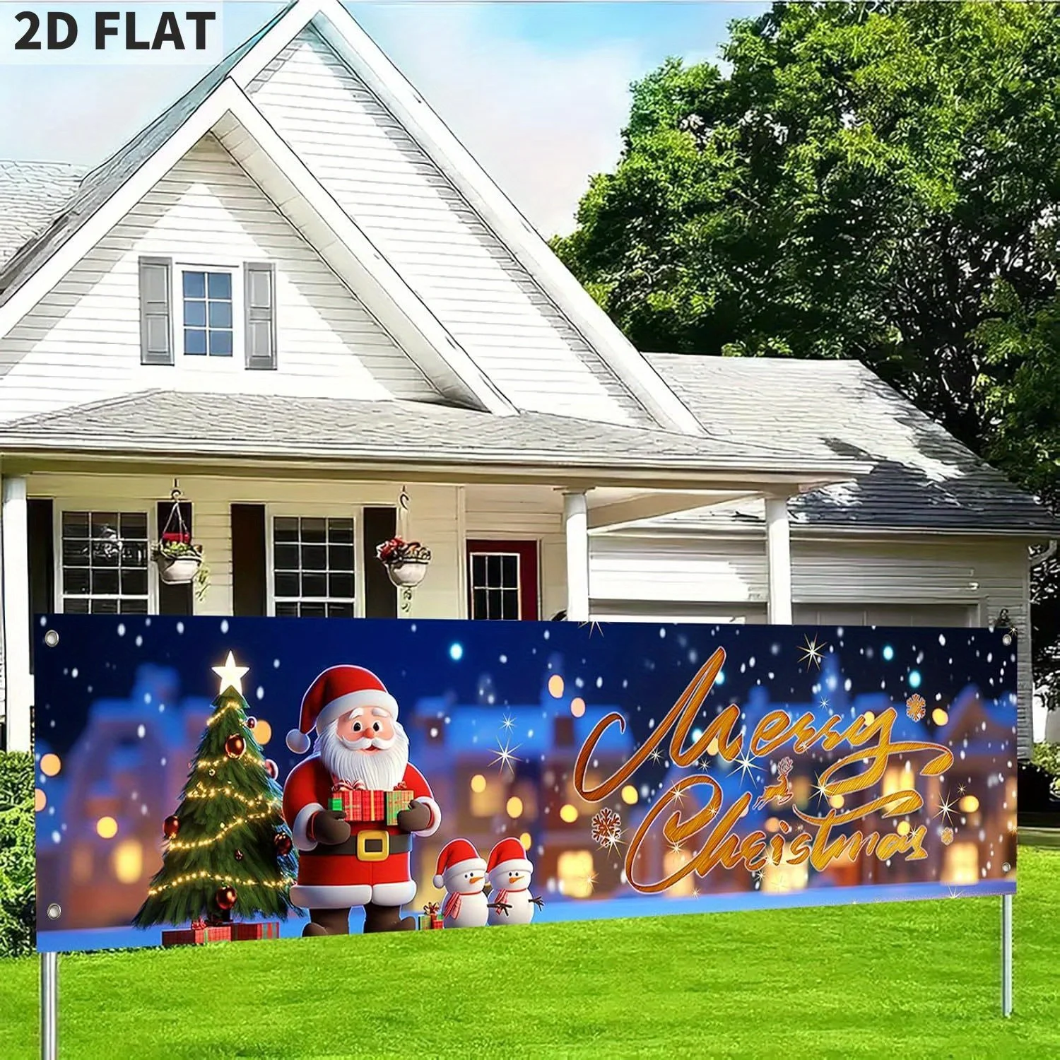 Merry Christmas Banner Santa Claus Decorations, Large Outdoor Xmas Backdrop with Snowman Tree Lights, for Wall Yard Fence
Merry Christmas Banner Santa Claus Decorations, Large Outdoor Xmas Backdrop with Snowman Tree Lights, for Wall Yard Fence
