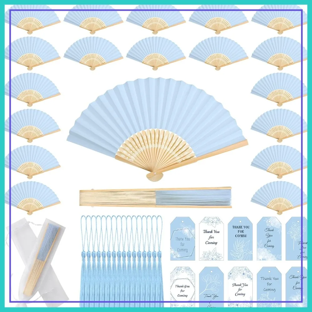 100 Set Folding Fans with Thank You Cards, Tassels and Gift Bags for Wedding Guests Party Favors
100 Set Folding Fans with Thank You Cards, Tassels and Gift Bags for Wedding Guests Party Favors