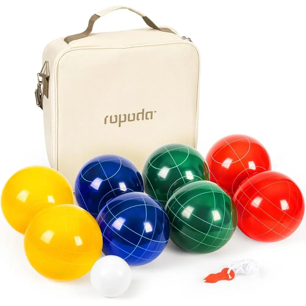 Regulation 107mm Bocce Ball Set with 8 Balls, 60mm Pallino, Carrying Bag for 2-8 Players
Regulation 107mm Bocce Ball Set with 8 Balls, 60mm Pallino, Carrying Bag for 2-8 Players