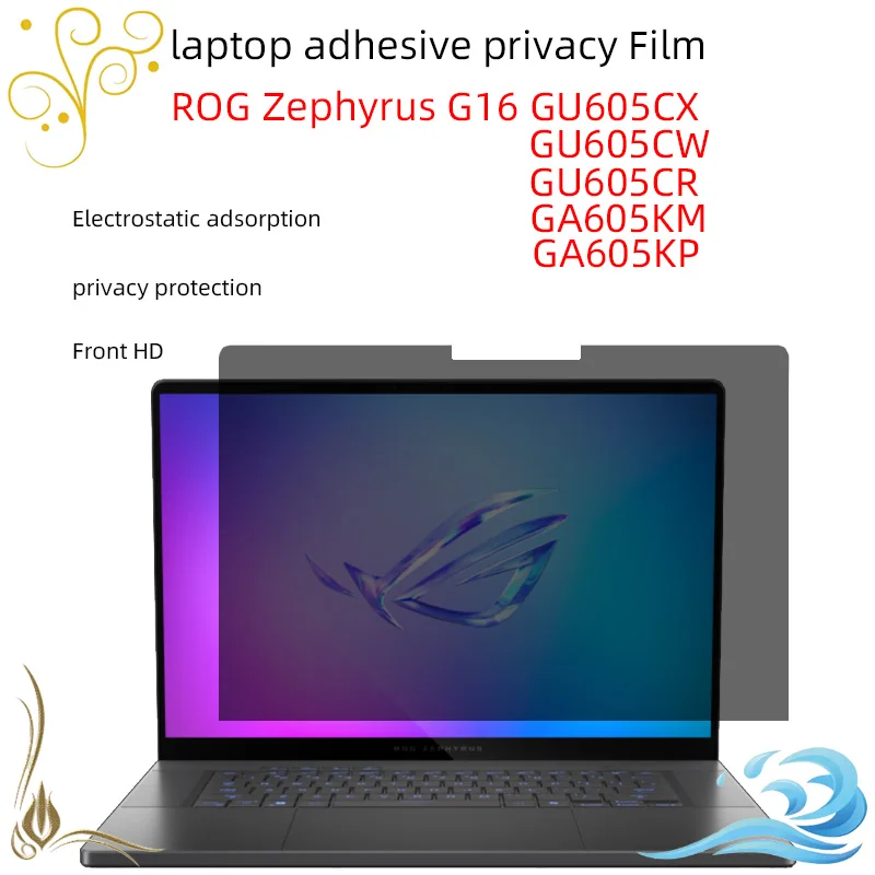 Подходит для ASUS ROG Zephyrus G16 GU605CX/CW/CR GA605KM GA605KP, клейкая пленка для ноутбука, лист конфиденциальности
Подходит для ASUS ROG Zephyrus G16 GU605CX/CW/CR GA605KM GA605KP, клейкая пленка для ноутбука, лист конфиденциальности