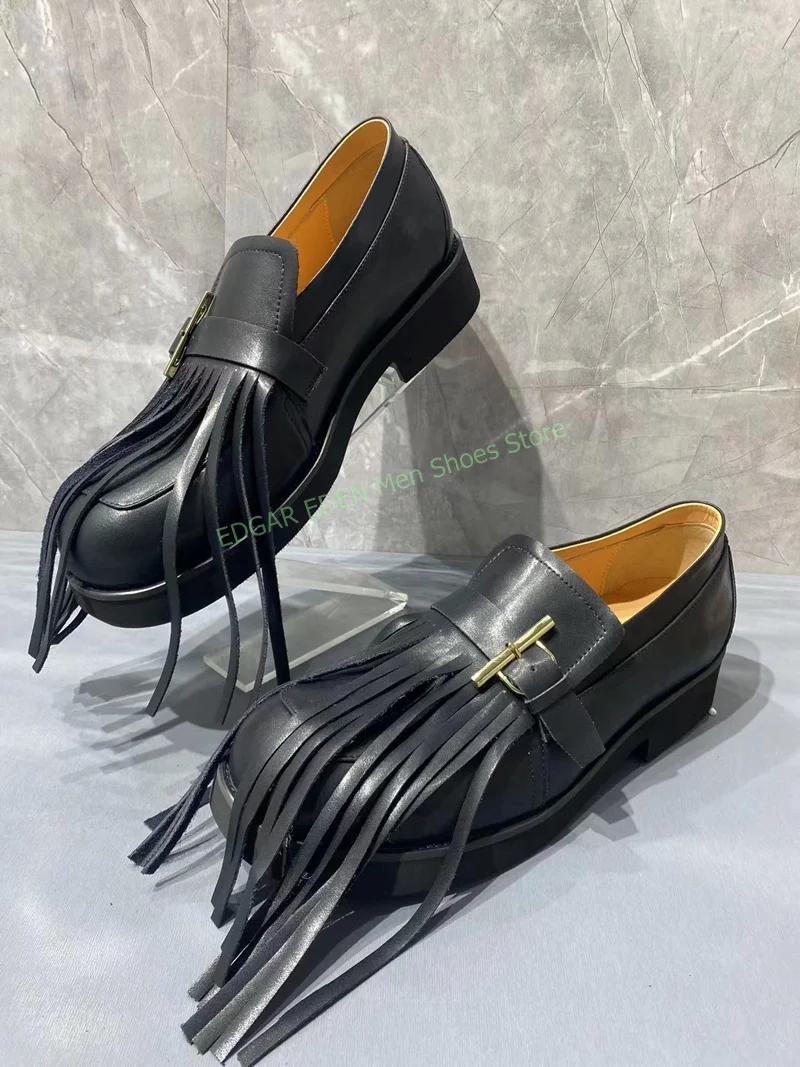 New Style Fringe Men's Black Soft Leather Shoes Comfortable Flat Heel Round Toe Slip On Male Spring Autumn Leisure Shoes
New Style Fringe Men's Black Soft Leather Shoes Comfortable Flat Heel Round Toe Slip On Male Spring Autumn Leisure Shoes