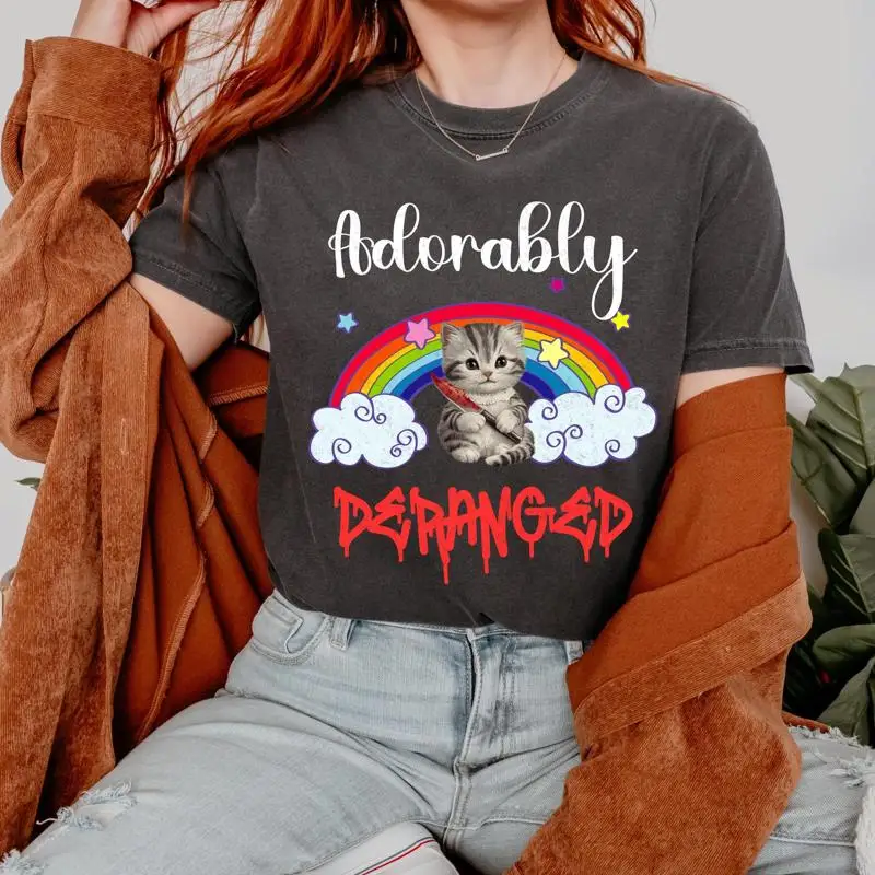Adorably Deranged T Shirt Dark Humor Silly Weird Funny Cat Unhinged Gothic Cursed Inappropriate Ironic Sarcastic
Adorably Deranged T Shirt Dark Humor Silly Weird Funny Cat Unhinged Gothic Cursed Inappropriate Ironic Sarcastic