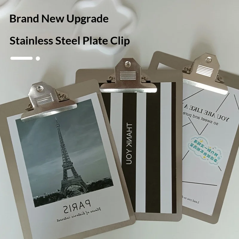 304 Stainless Steel Clipboard Metal File Holder Professional Writing Board and Menu Clip for Food Companies Metal Menu Organizer
304 Stainless Steel Clipboard Metal File Holder Professional Writing Board and Menu Clip for Food Companies Metal Menu Organizer