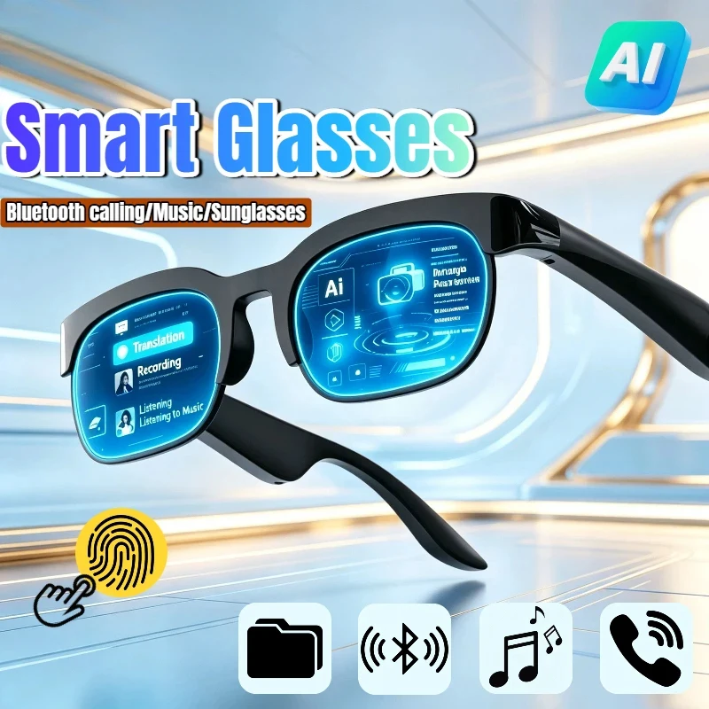 Outdoor Smart Glasses AI Translation Bluetooth Conversation Recording Listening To Music Smart Sunglasses for Men Women
Outdoor Smart Glasses AI Translation Bluetooth Conversation Recording Listening To Music Smart Sunglasses for Men Women