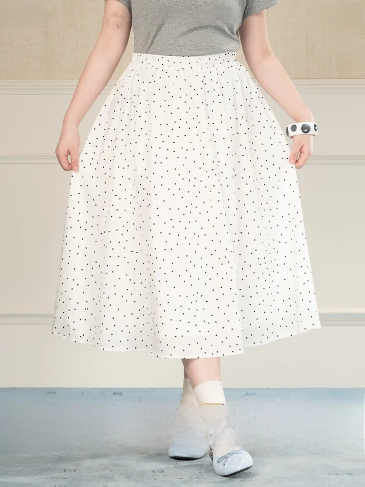 Heynew plus Size Women's Polka Dot Skirt High Waist Slimming White Summer New Style Long Skirt for Curvy Ladies
Heynew plus Size Women's Polka Dot Skirt High Waist Slimming White Summer New Style Long Skirt for Curvy Ladies