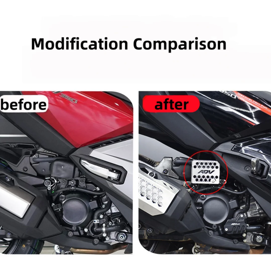 For ADV350 motorcycle, right side high voltage pack protective cover, stainless steel ignition coil decorative guard
For ADV350 motorcycle, right side high voltage pack protective cover, stainless steel ignition coil decorative guard