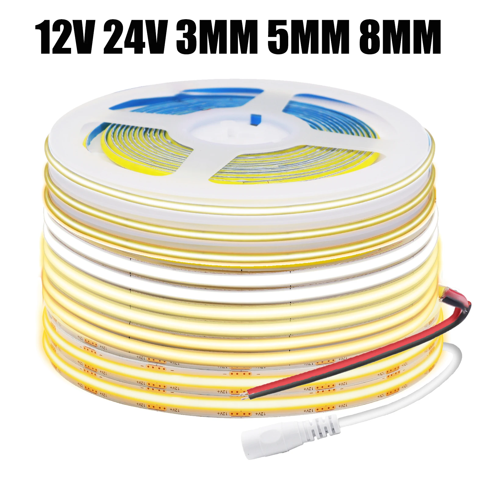 12V 24V COB LED Strip Light 3mm 5mm 8mm Width 320LEDs High Density Linear Light Flexible LED Strip Light with Adhesive COB Light
12V 24V COB LED Strip Light 3mm 5mm 8mm Width 320LEDs High Density Linear Light Flexible LED Strip Light with Adhesive COB Light