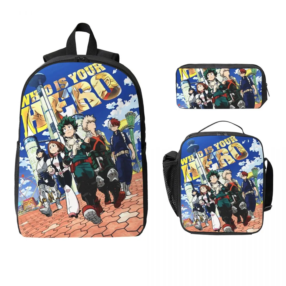 Anime My Hero Academias Kids Backpack Lunch Box Pencil Boxes for Boys Girls Backpacks School bag Bookbag Set
Anime My Hero Academias Kids Backpack Lunch Box Pencil Boxes for Boys Girls Backpacks School bag Bookbag Set