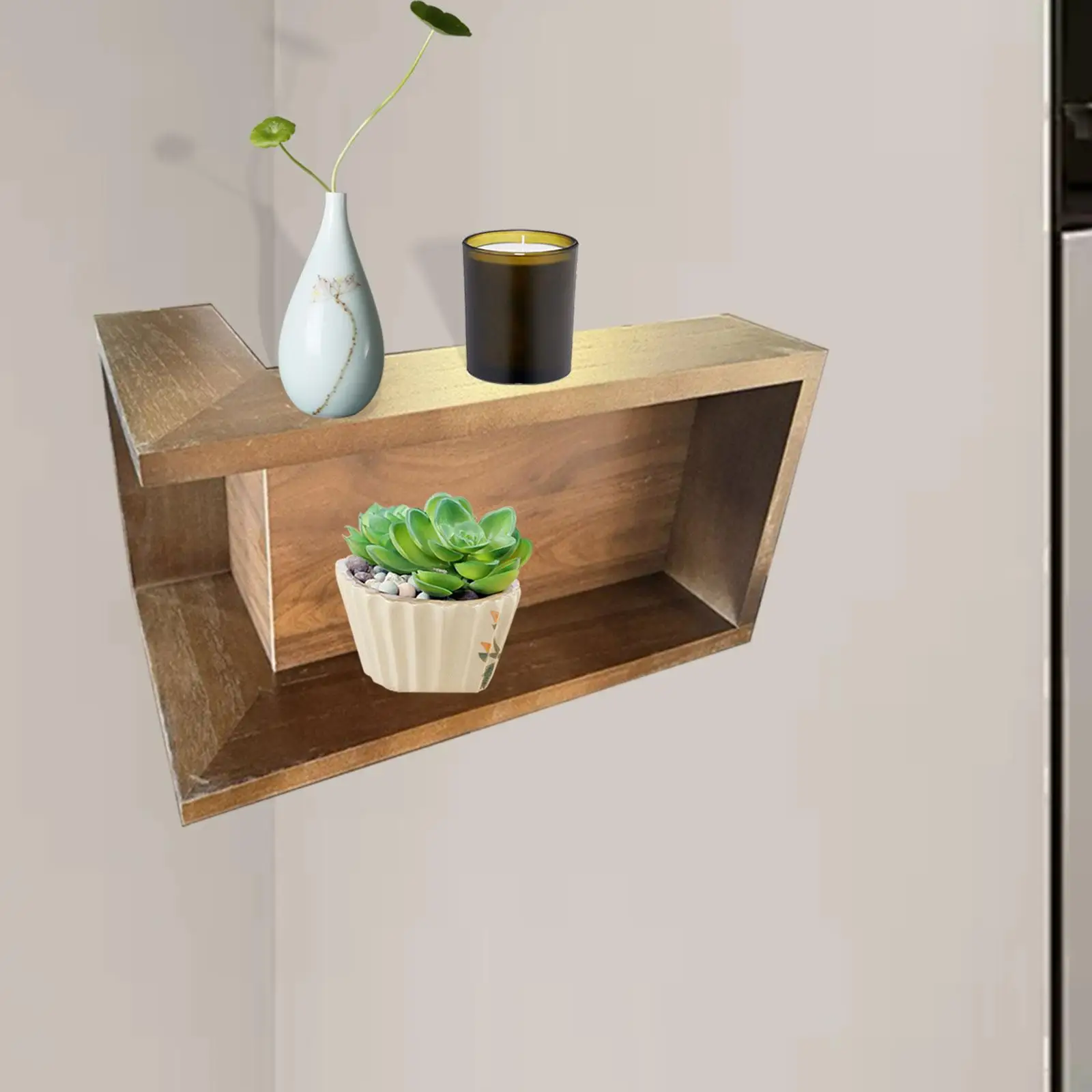 Wooden Corner Wall Shelf Modular Decorative Storage Furniture Easy Install for Bedroom Living Room Office
Wooden Corner Wall Shelf Modular Decorative Storage Furniture Easy Install for Bedroom Living Room Office