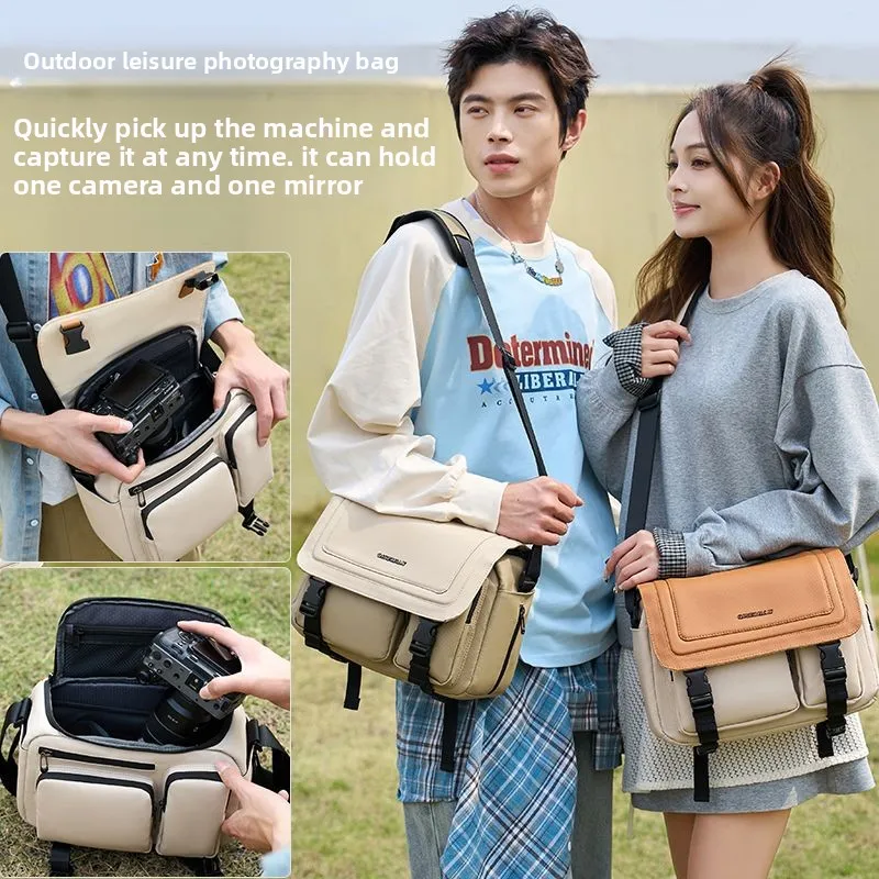 Fashionable leather shoulder bag, digital single-lens reflex camera bag, lightweight travel and outdoor photography bag
Fashionable leather shoulder bag, digital single-lens reflex camera bag, lightweight travel and outdoor photography bag