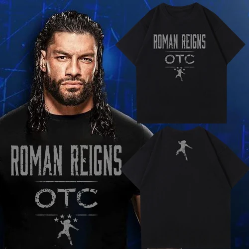Лето 2022, новая футболка Tribal Chief Roman Reigns OTC Roman Raines с короткими рукавами и круглым вырезом, свободная хлопковая футболка
Лето 2022, новая футболка Tribal Chief Roman Reigns OTC Roman Raines с короткими рукавами и круглым вырезом, свободная хлопковая футболка