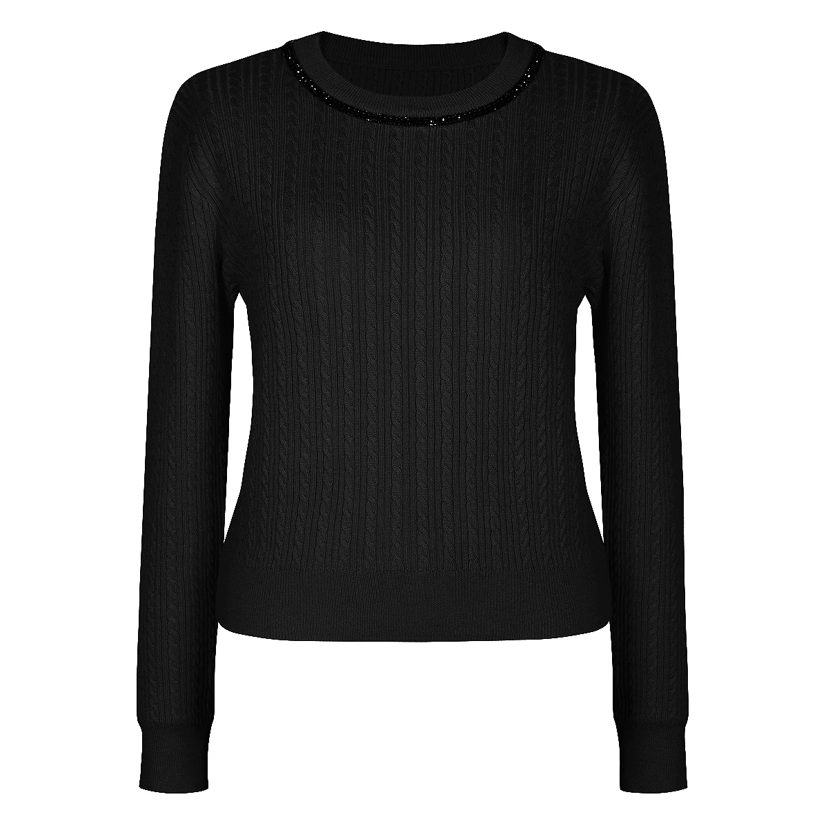 High Quality Autumn New Fashion Elastic Knitted Round Neck Nail Bead Long Sleeved Slim Fit Women's Pullover Sweater
High Quality Autumn New Fashion Elastic Knitted Round Neck Nail Bead Long Sleeved Slim Fit Women's Pullover Sweater