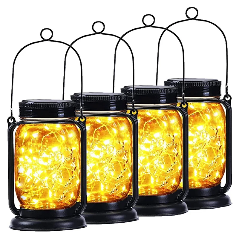 AT35 4 Pack Solar Lantern Outdoor Backyard Decor Hanging Jar Solar Lights, Waterproof Garden Decor For Christmas Garden
AT35 4 Pack Solar Lantern Outdoor Backyard Decor Hanging Jar Solar Lights, Waterproof Garden Decor For Christmas Garden
