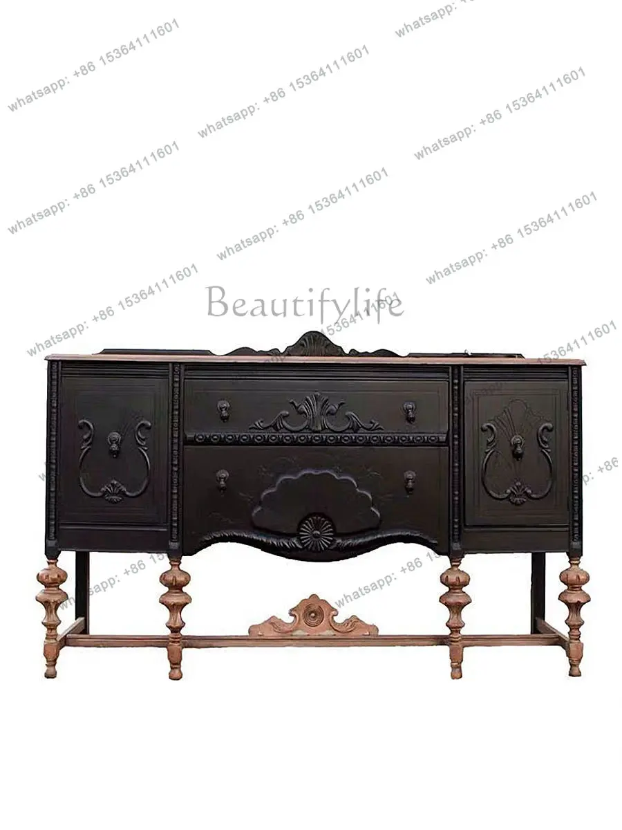 French Roman column retro solid wood American style high-end double-color carved locker
French Roman column retro solid wood American style high-end double-color carved locker