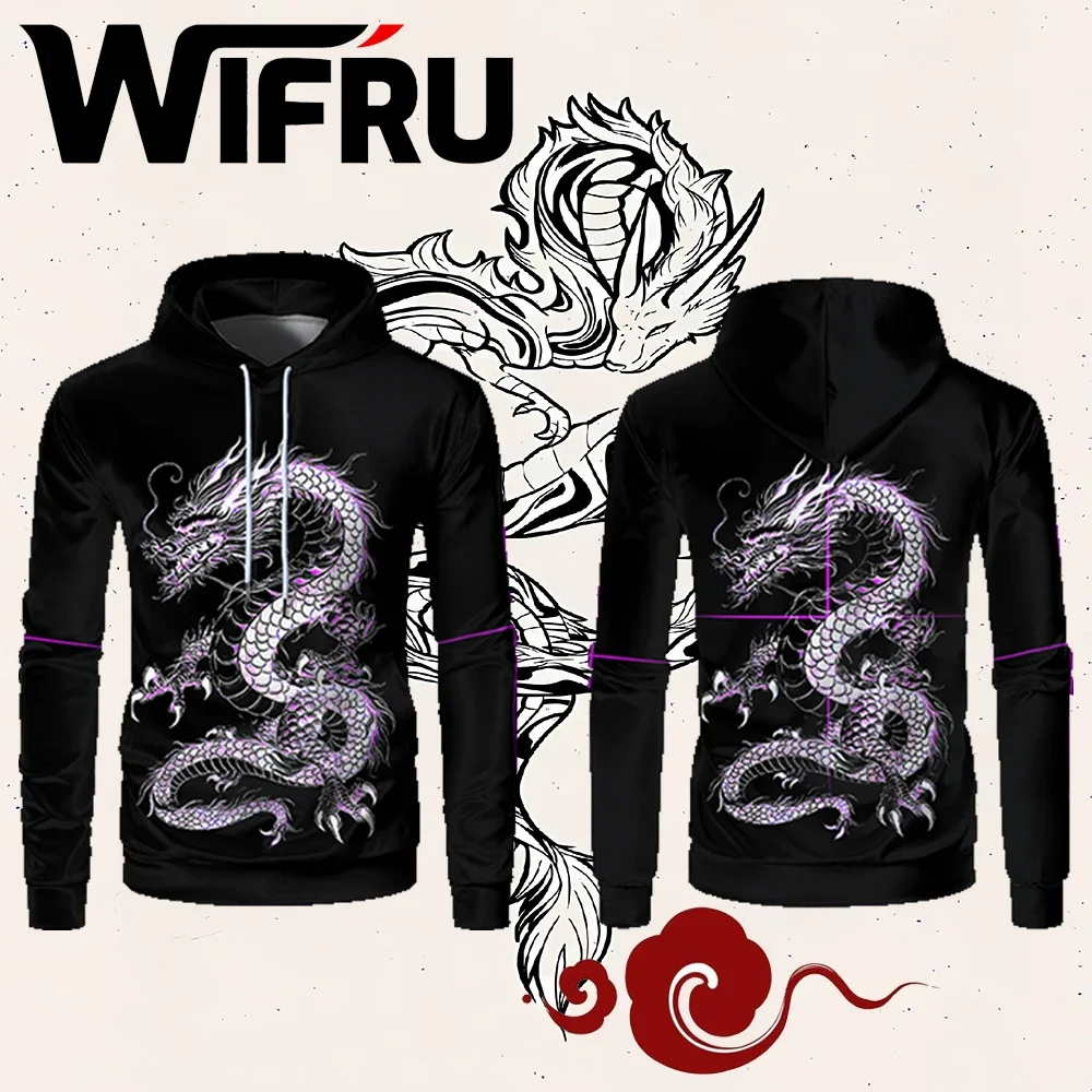 Trend Vintage Style Dragon Totem Men's Hoodie WIFRU Fashion Casual Loose Pullover Top Y2K Unisex Autumn/Winter Warm Sweatshirt
Trend Vintage Style Dragon Totem Men's Hoodie WIFRU Fashion Casual Loose Pullover Top Y2K Unisex Autumn/Winter Warm Sweatshirt